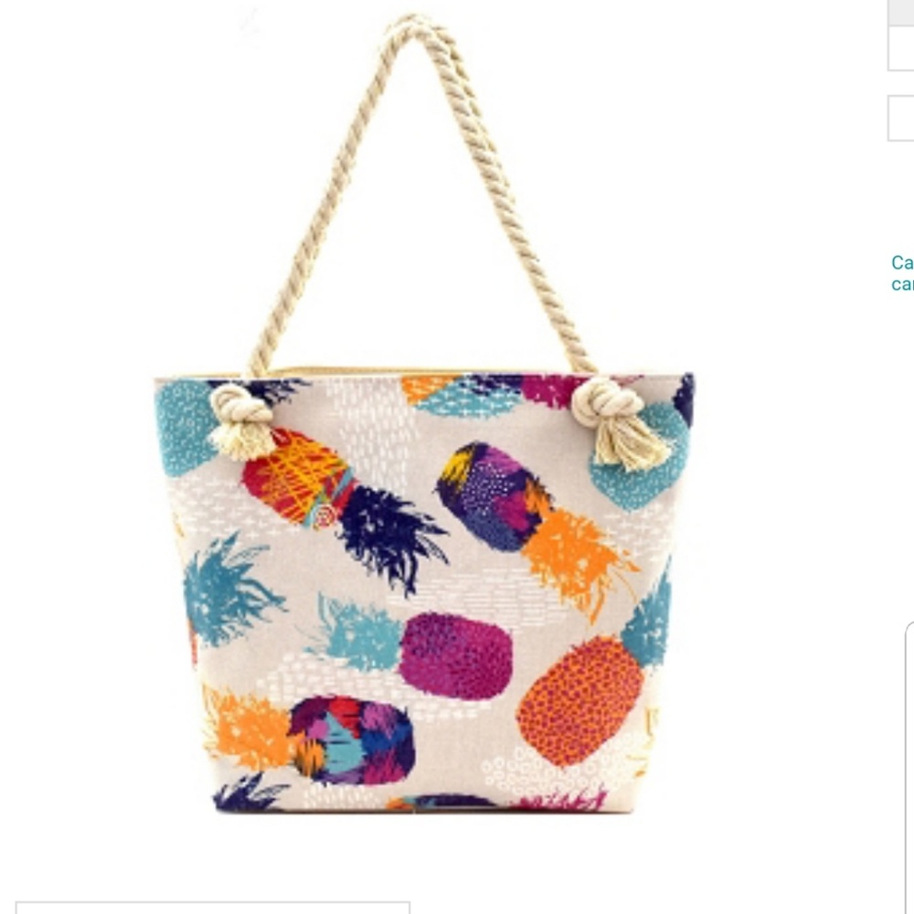 PINEAPPLE PRINT SHOPPER TOTE 